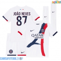 Camisa de time de futebol Paris Saint-Germain Joao Neves #87 Replicas 2º Equipamento Infantil 2025-26 Manga Curta (+ Calças curtas)
